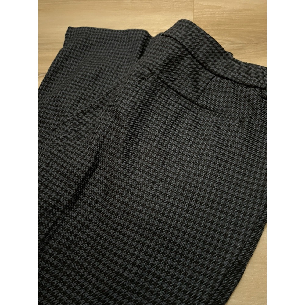 LEE Women's Relaxed‎ Fit Wrinkle Free Straight Houndstooth Blue Pants Size 16